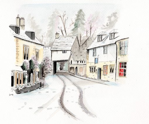 Castle Combe Watercolour