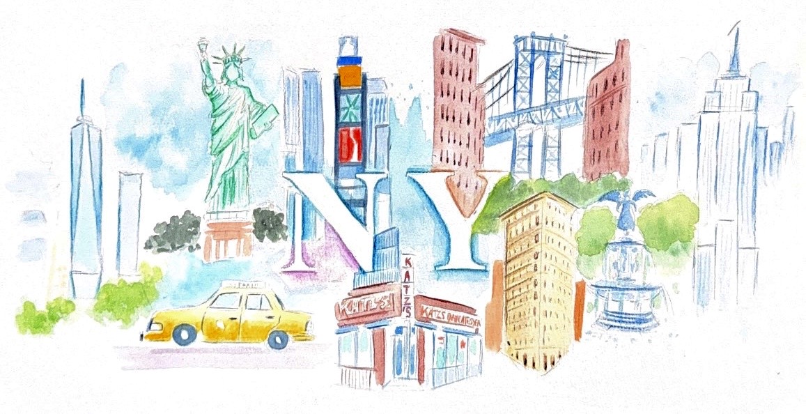NY - 40 x 20cm
